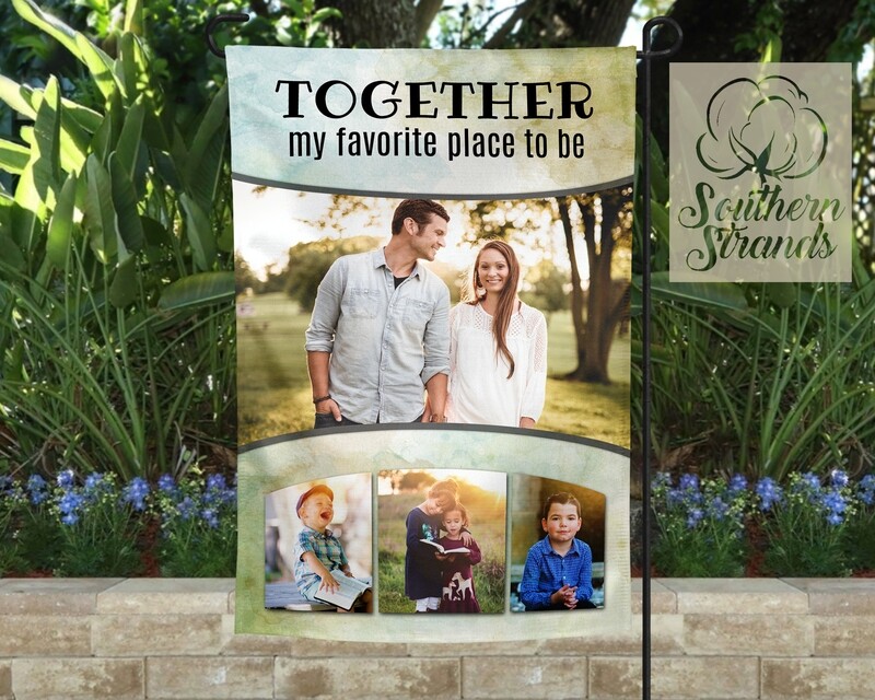 Watercolor Arched Garden Flag - Together - 12x18