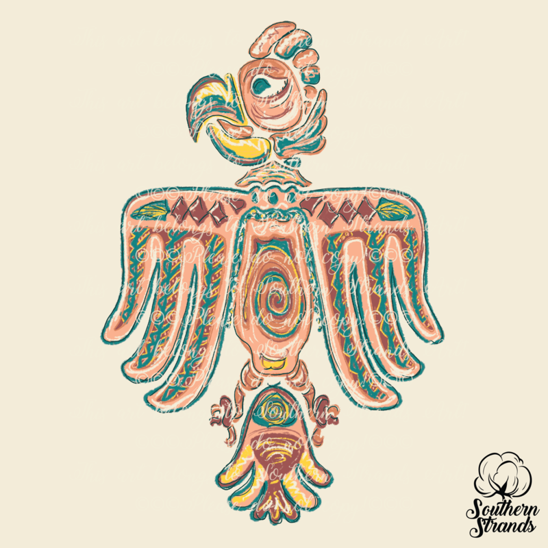 Grunge Painted Tribal Bird