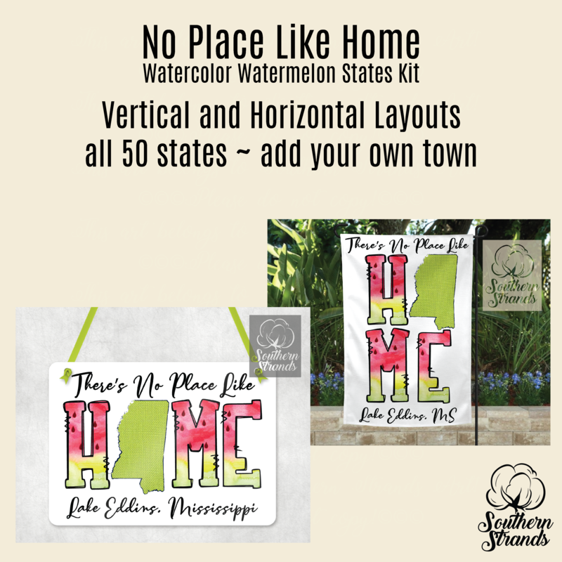 No Place Like Home Watercolor Watermelon Kit | DIGITAL DESIGN