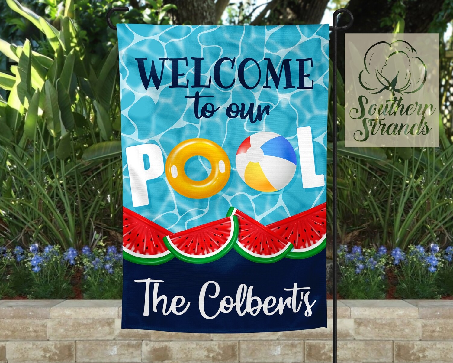 Welcome To Our Pool Garden Flag Kit - 12x18