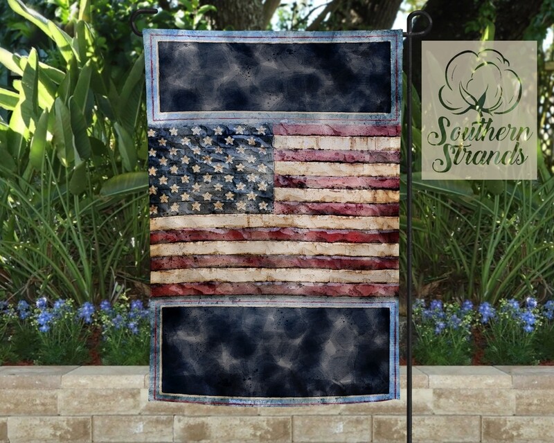Carved Watercolor American Flag Garden Flag BLANK - 12x18