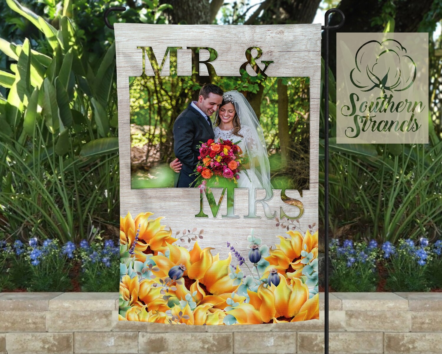 Mr and Mrs Sunflower Garden Flag - 12x18