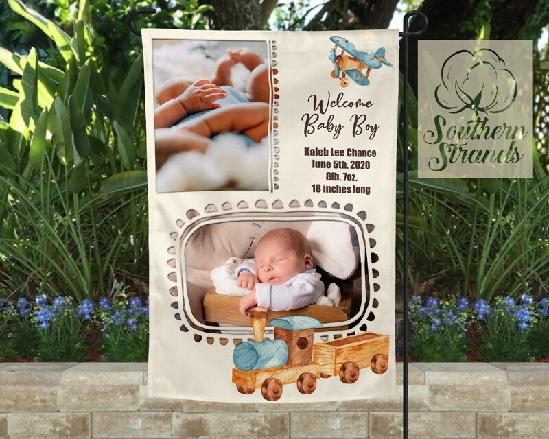 Welcome Baby Boy Garden Flag - 12x18