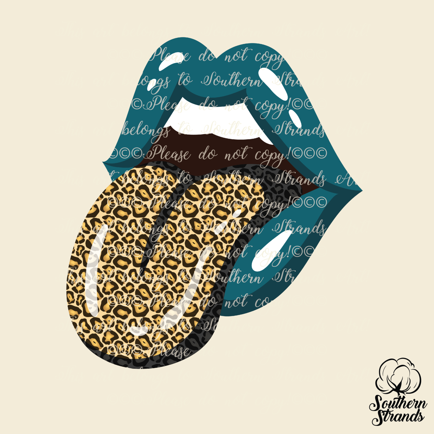 Leopard Tongue - Teal Lips | DIGITAL DESIGN