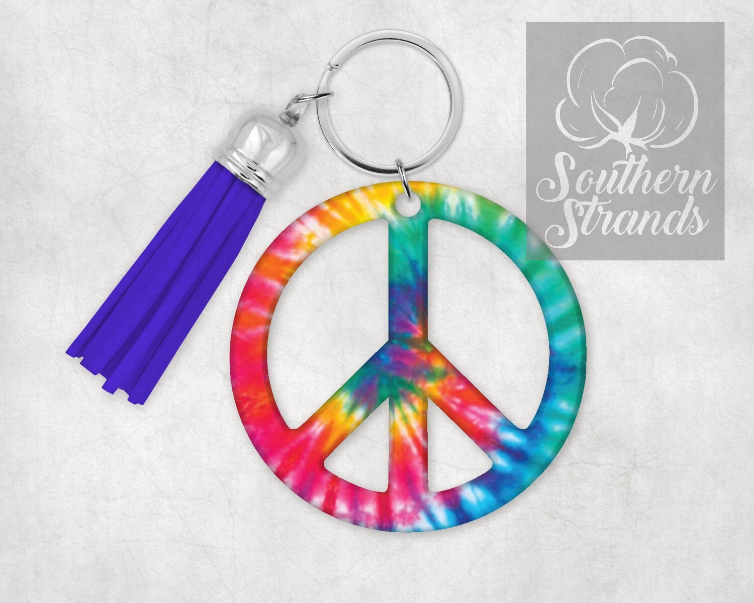 Tie Dye Peace Sign Key Chain - Custom Fit for blanks from The Blank Spot
