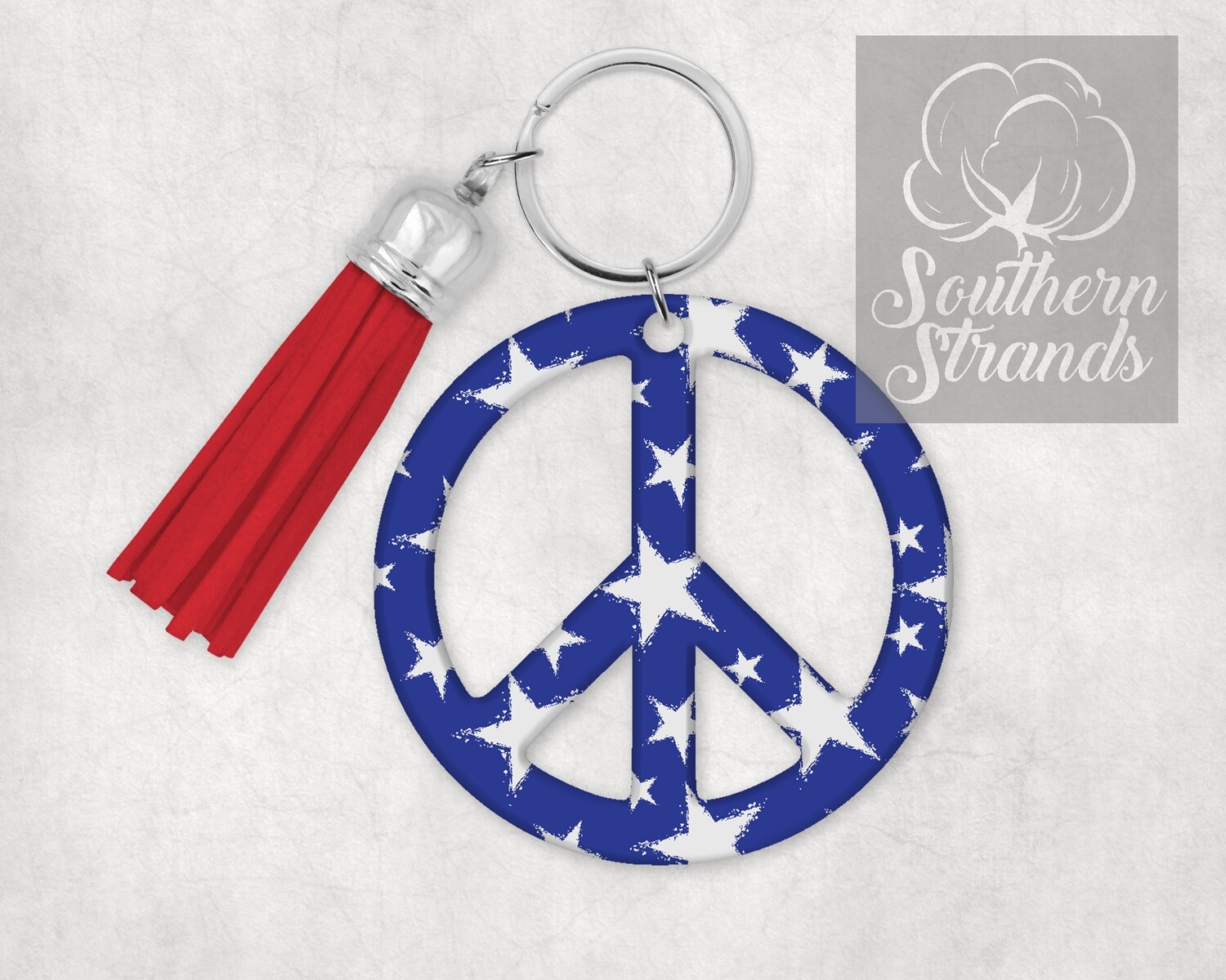 Stars Peace Sign Key Chain - Custom Fit for blanks from The Blank Spot