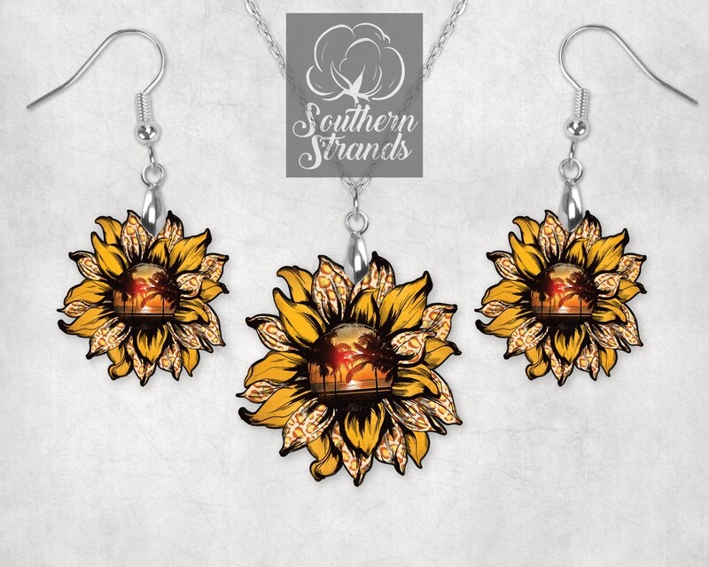 Beach Sunflower - JEWELRY/ KEYCHAIN - fits SS Sunflower Blank