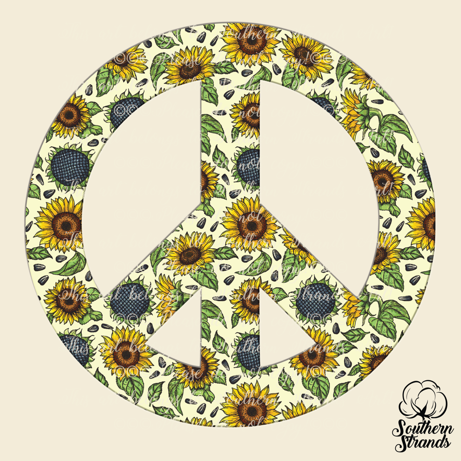 Peace Sign Sunflowers | DIGITAL DESIGN