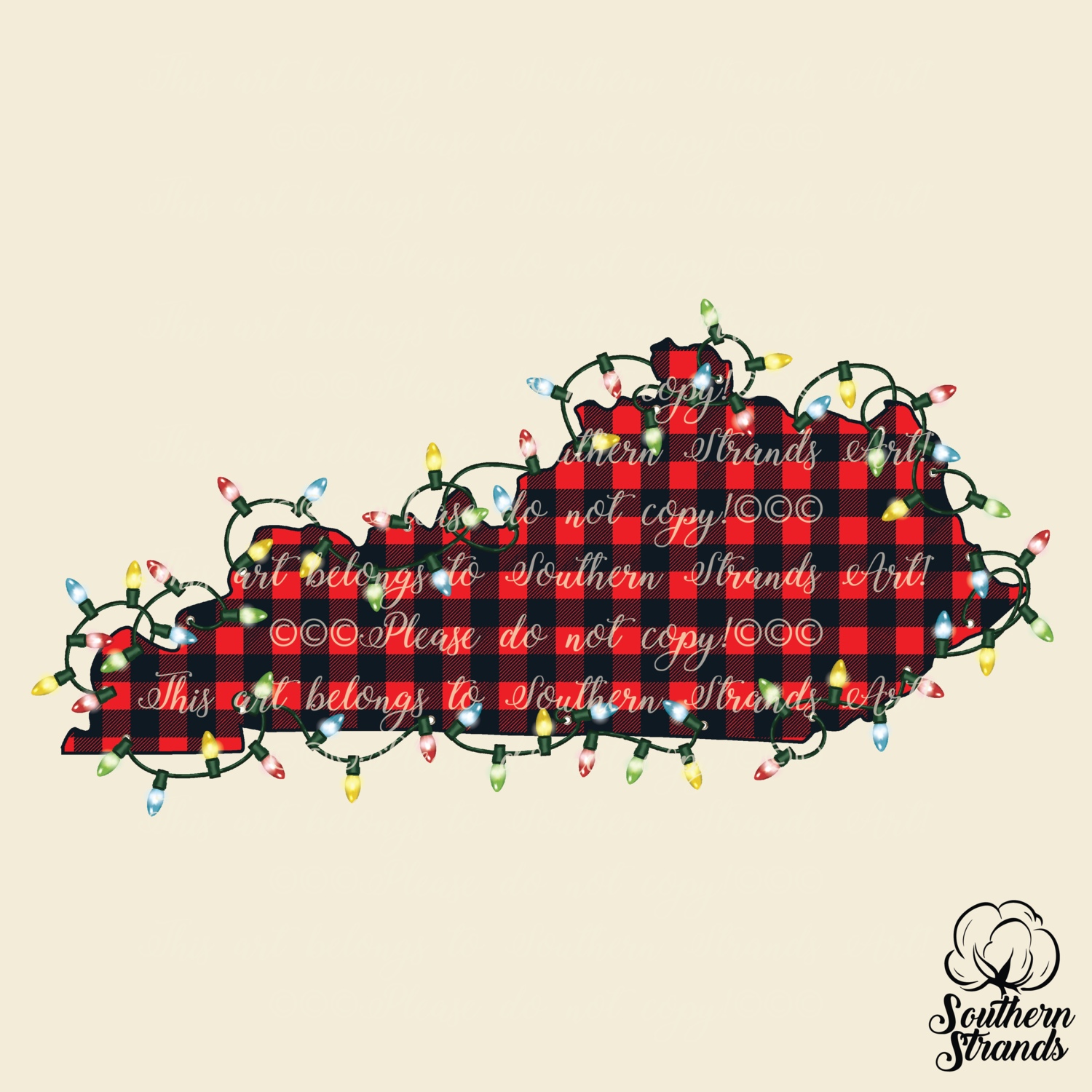 PNG &quot;Kentucky in Lights&quot; Buffalo Plaid