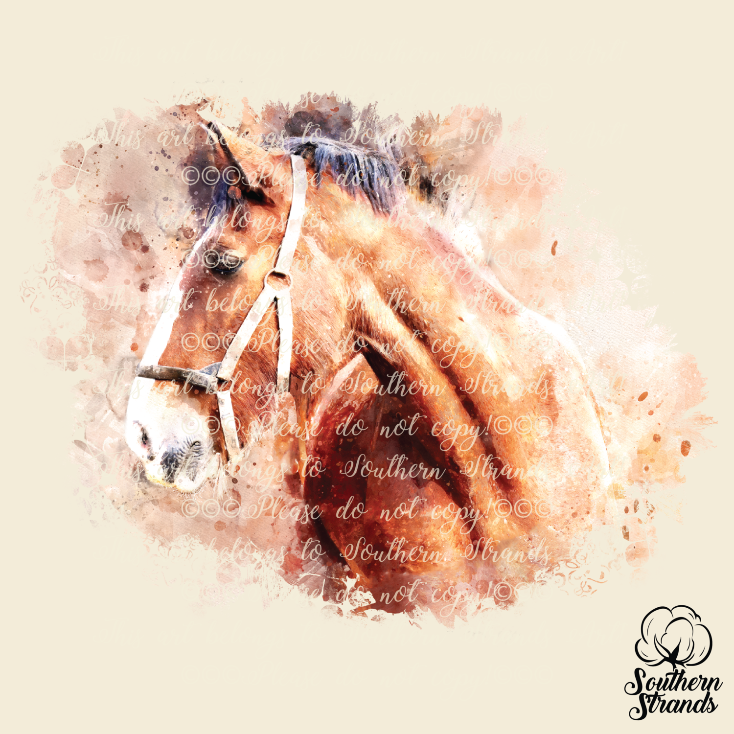 Watercolor Horse Head
