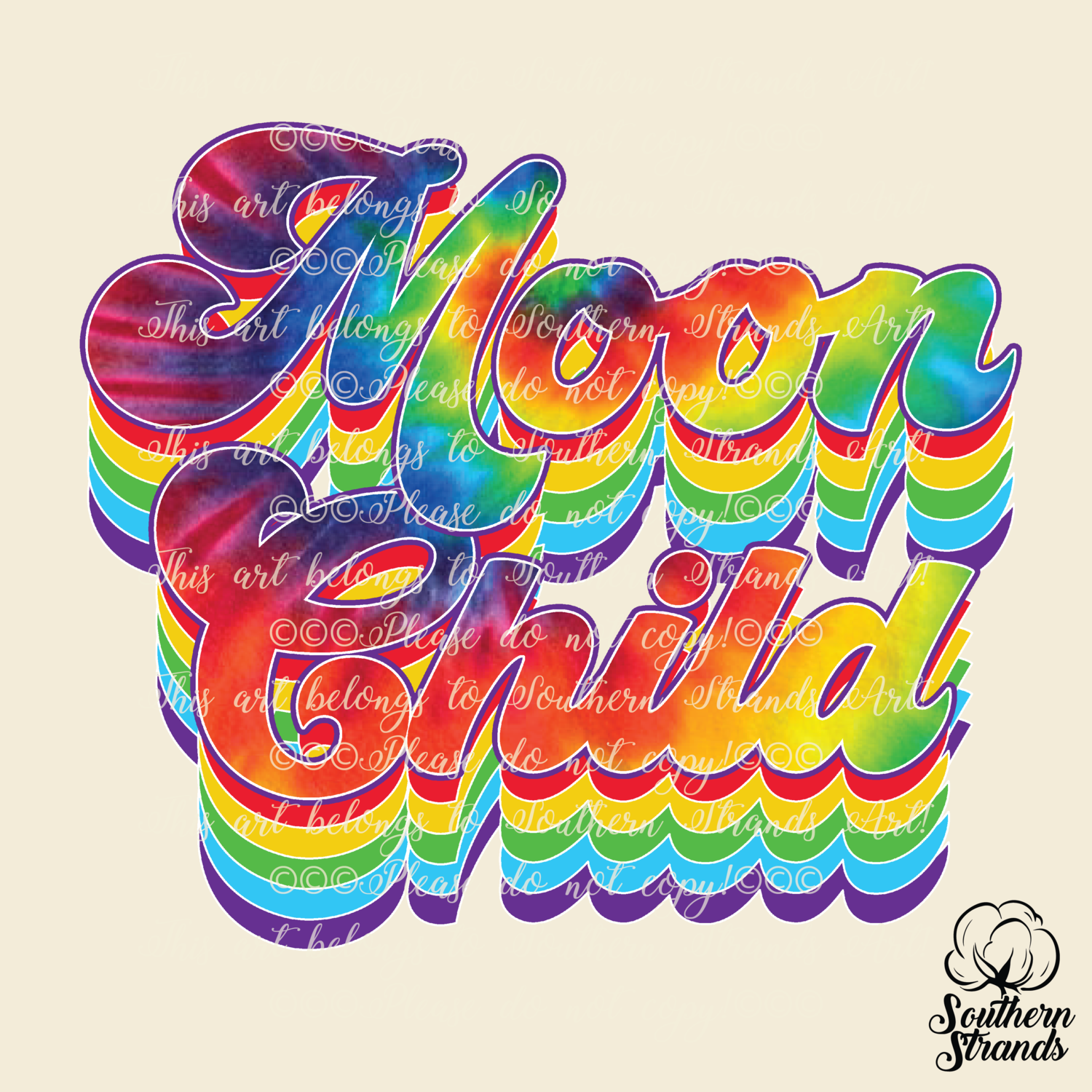 Tie Dye Phrases - Moon Child | DIGITAL DESIGN