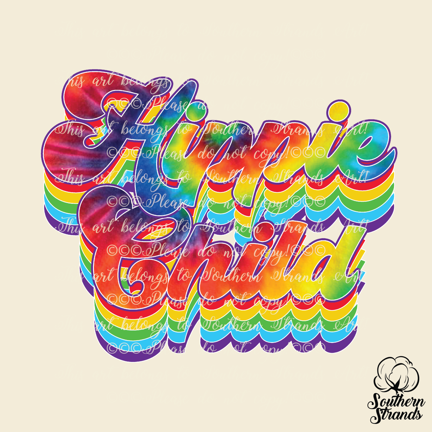 Tie Dye Phrases - Hippie Child | DIGITAL DESIGN