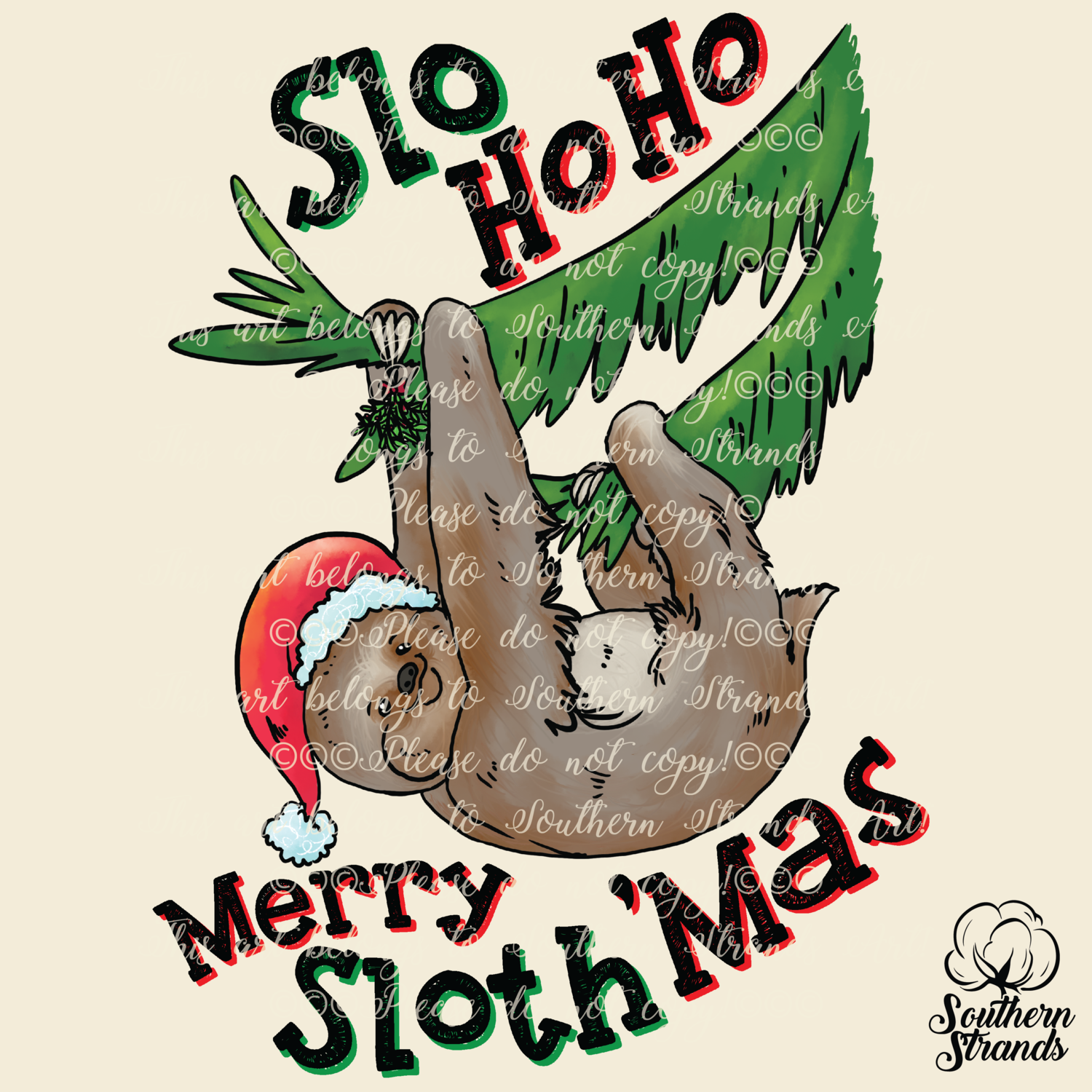 Slo Ho Ho Christmas Sloth | DIGITAL DOWNLOAD