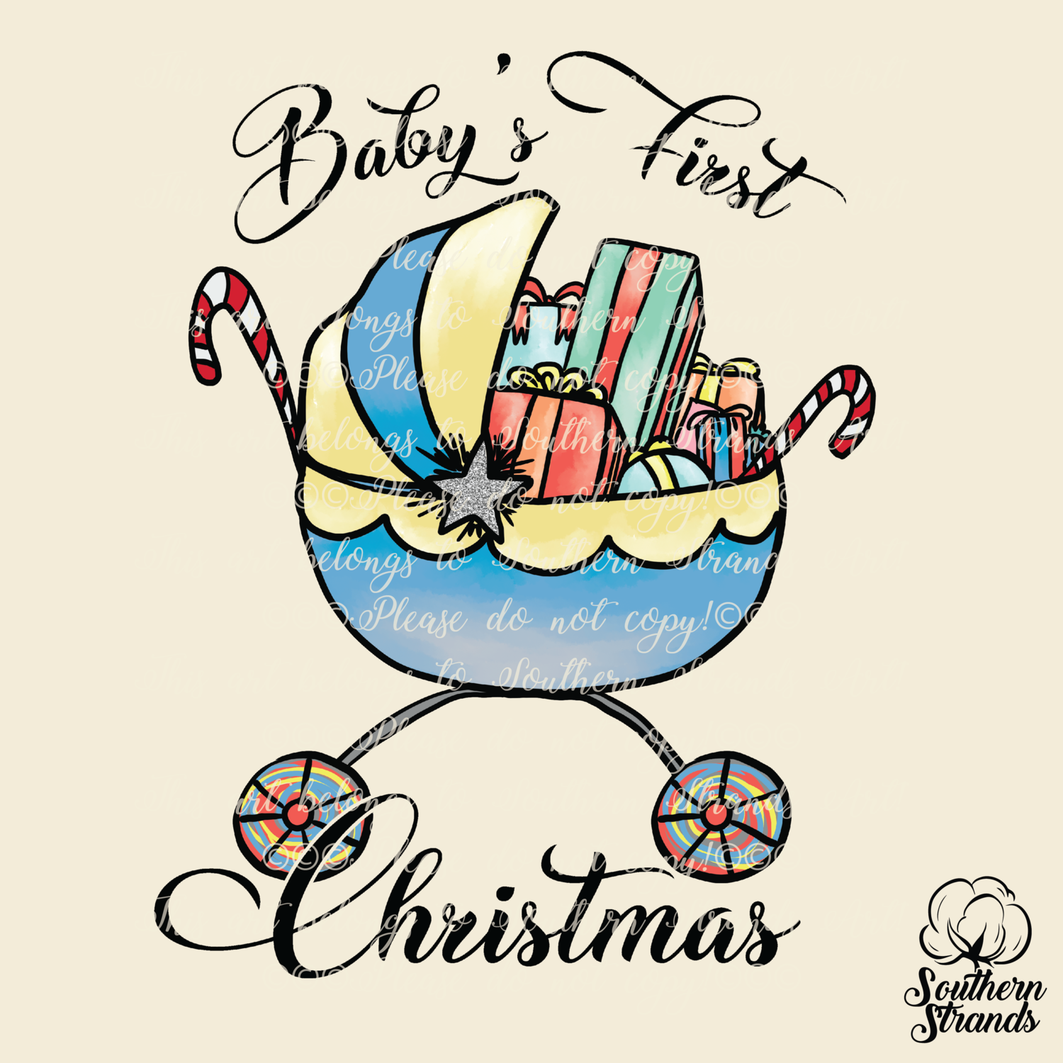 Babies First Christmas - Blue | DIGITAL DOWNLOAD