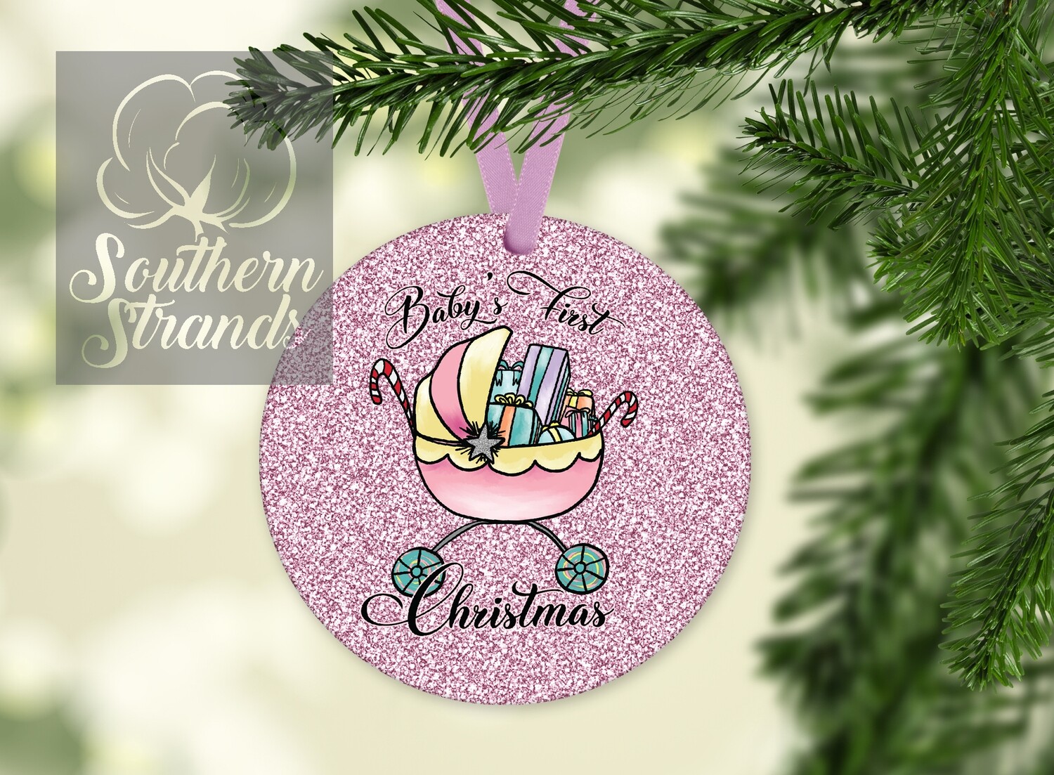 Babies First Christmas - Pink Ornament | DIGITAL DOWNLOAD