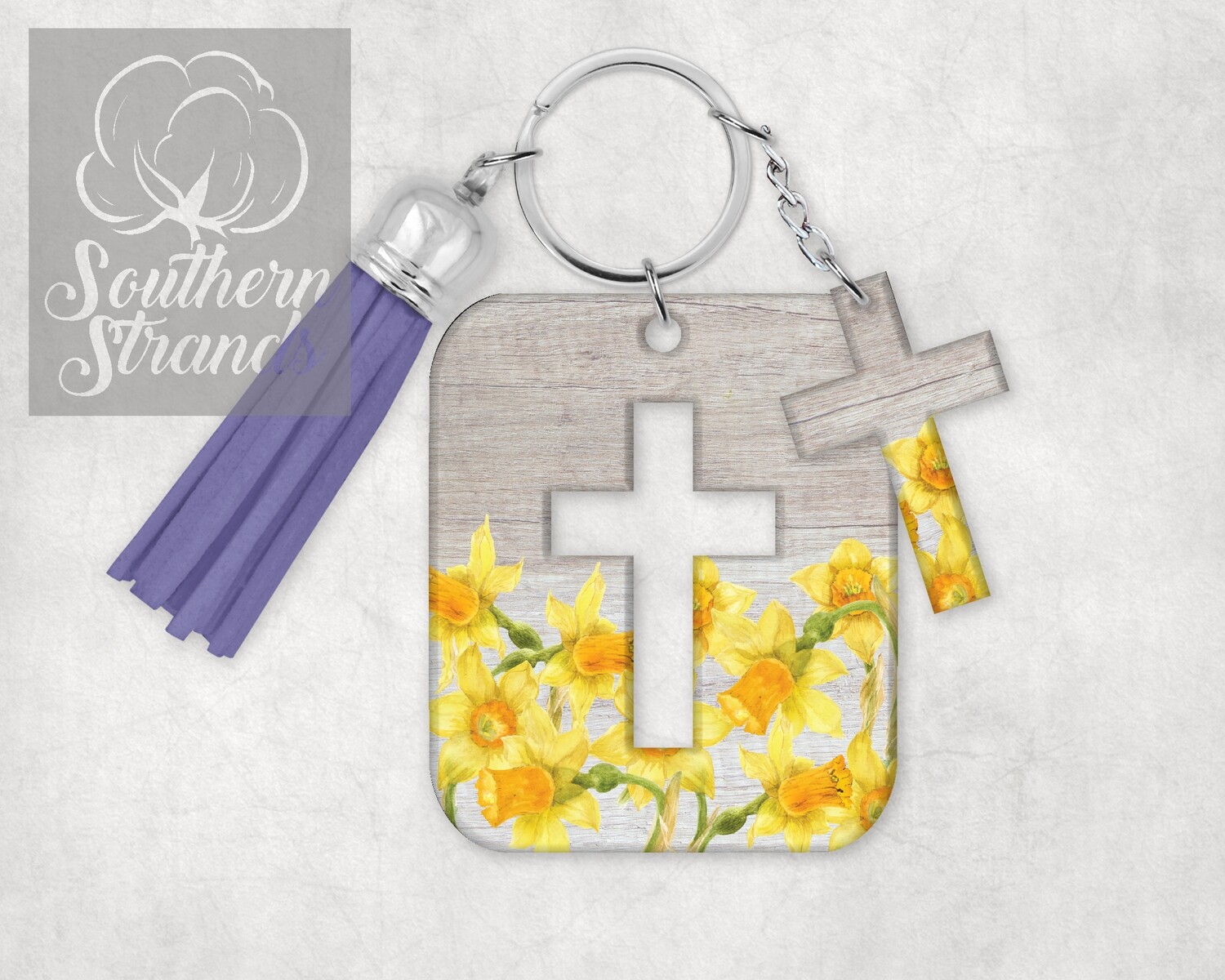 Cross In A Cross Daffodils - Key Chain