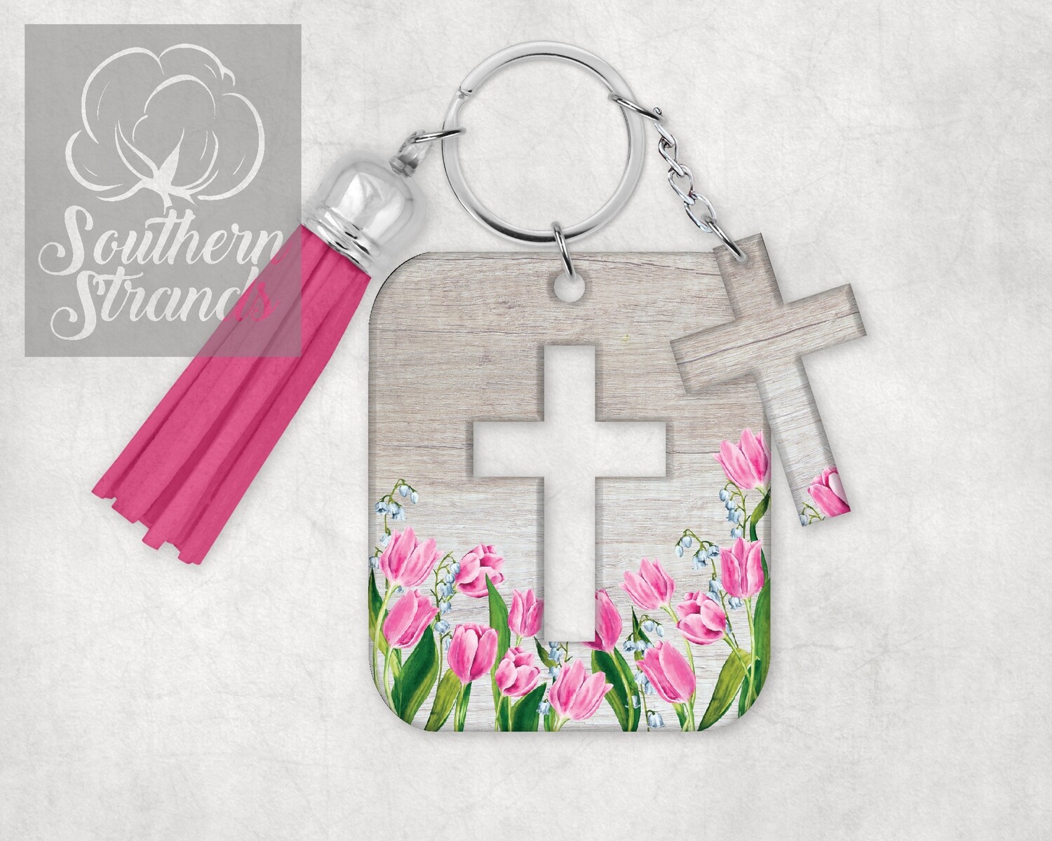 Cross In A Cross Tulips - Key Chain