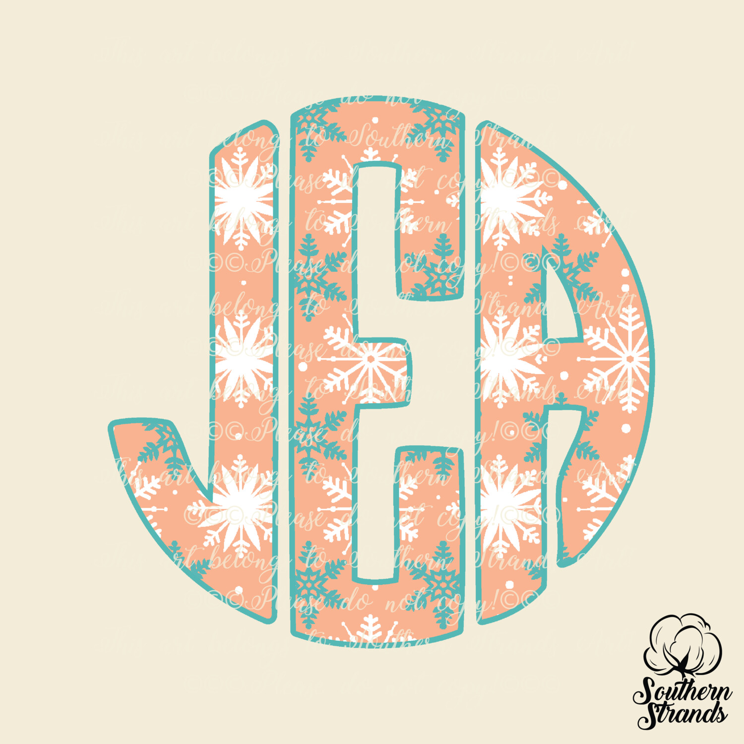 Snowflake Circle Alpha - Peach