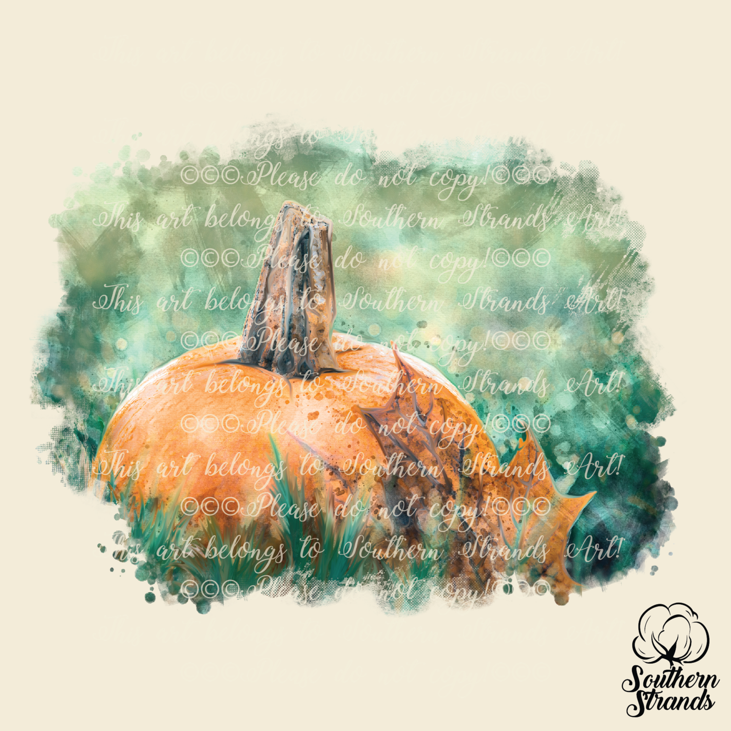 Watercolor Pumpkin Backsplash | DIGITAL DOWNLOAD