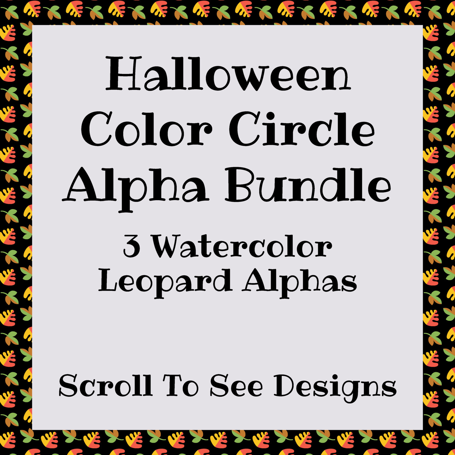 Watercolor Leopard Circle Alpha Bundle - 3 Colors to Choose From
