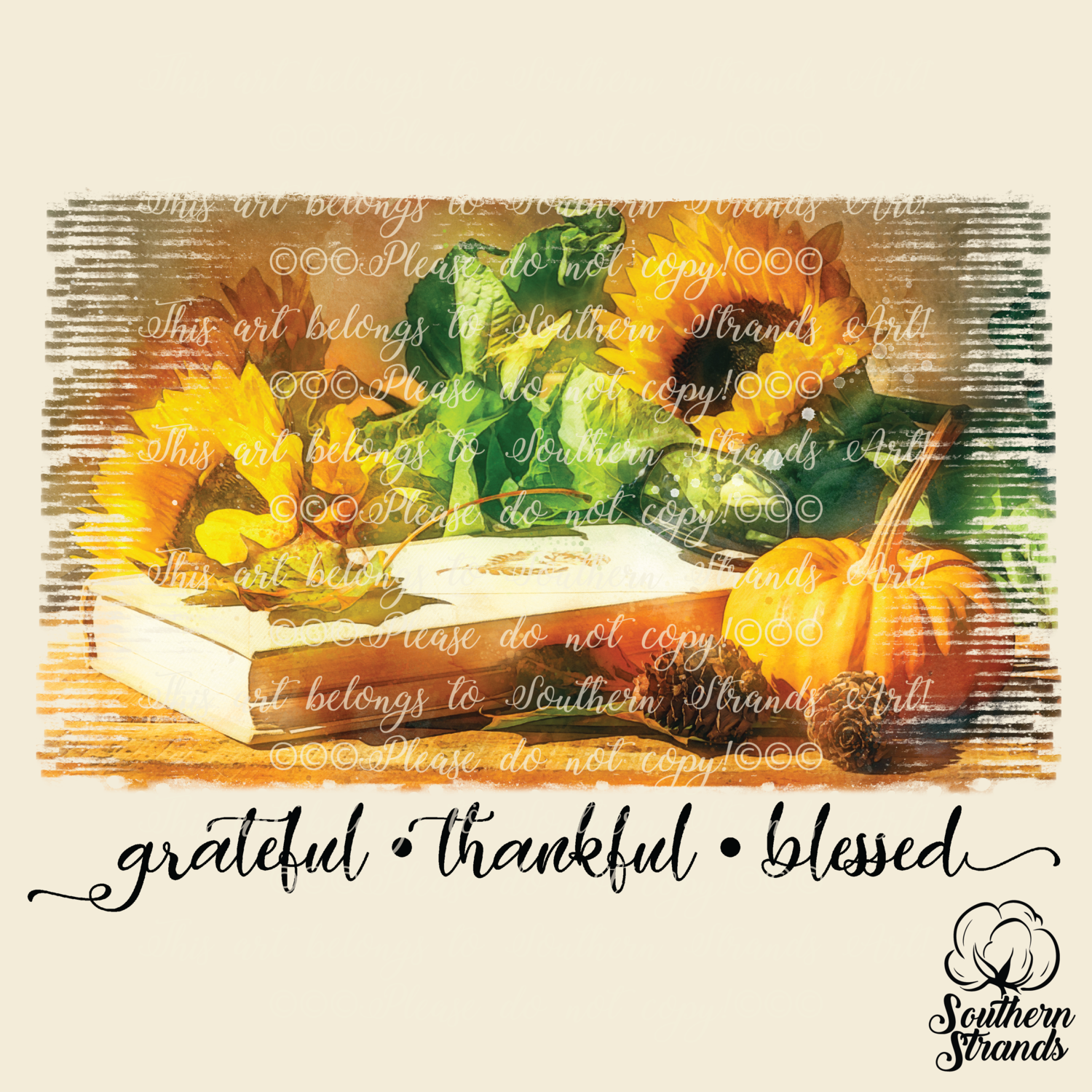 Watercolor Pumpkin and Sunflowers | DIGITAL DOWNLOAD