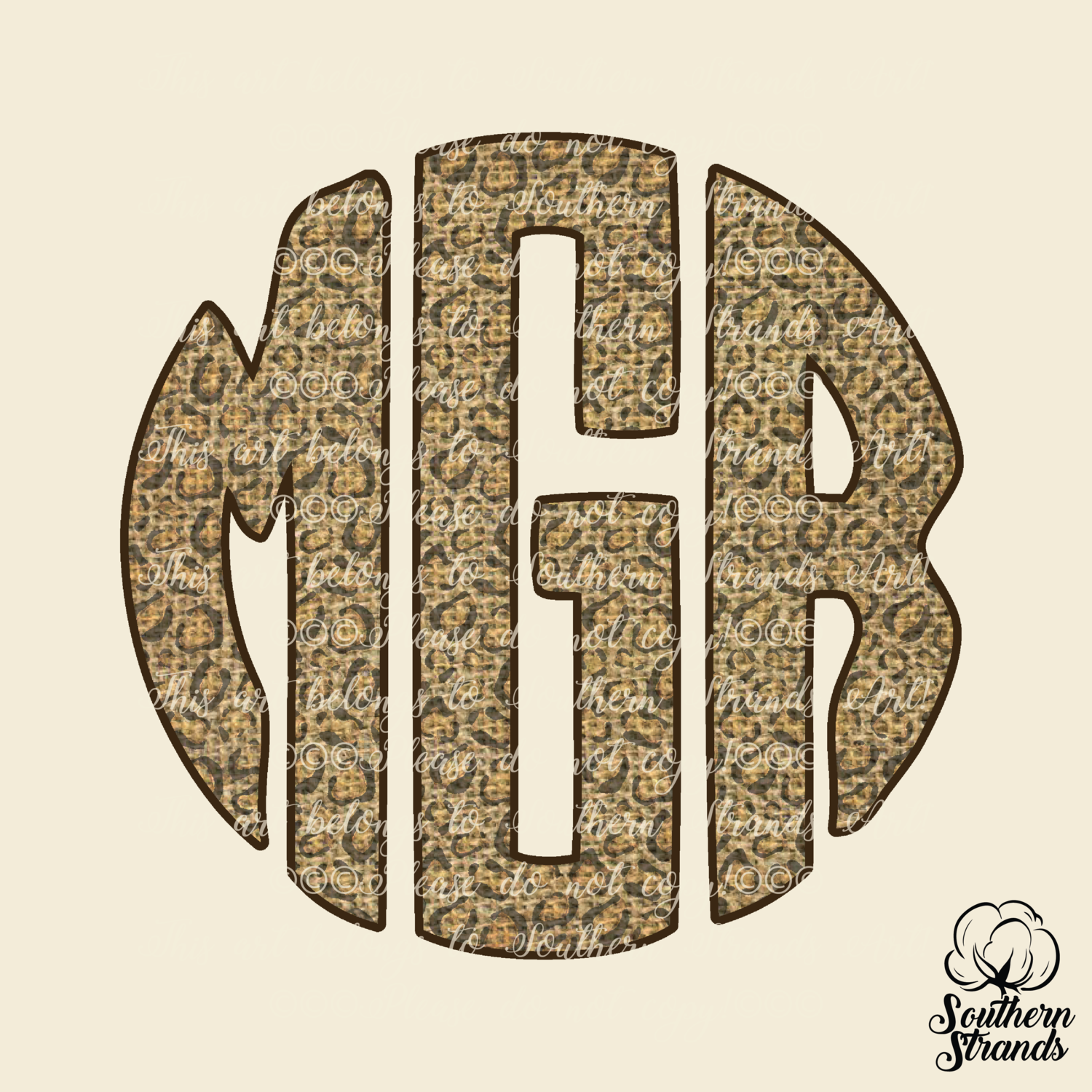 Leopard Burlap Circle Alpha | DIGITAL DOWNLOAD