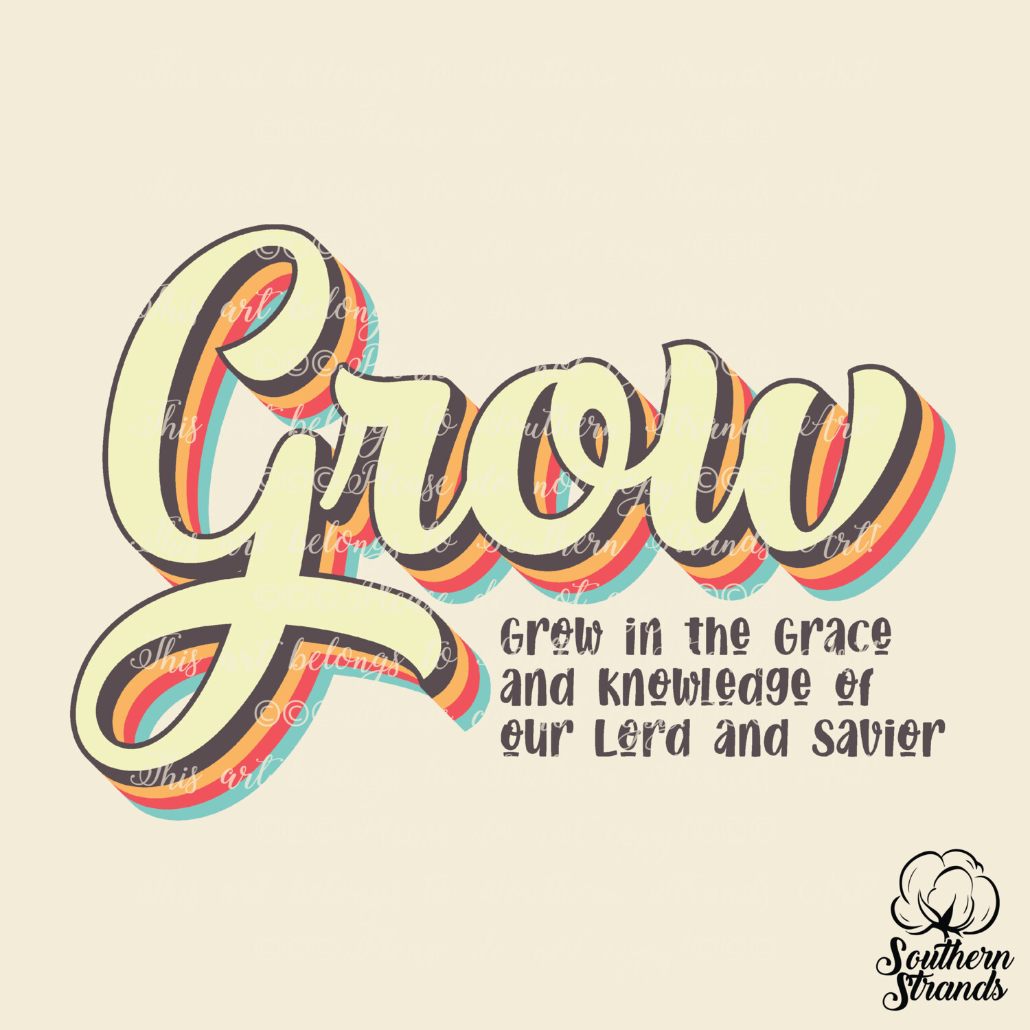 Retro Words Of Faith - Grow | DIGITAL DOWNLOAD