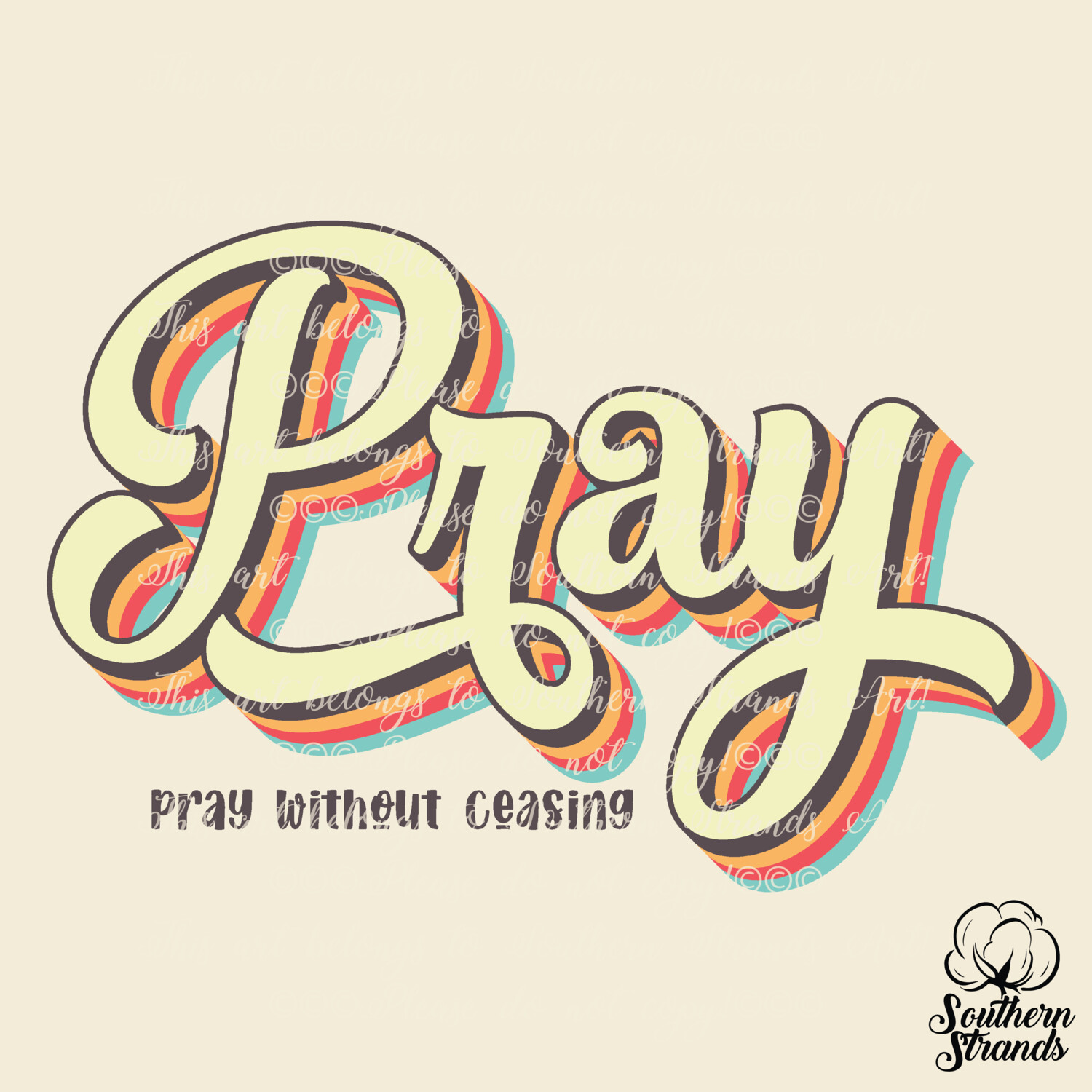 Retro Words Of Faith - Pray | DIGITAL DOWNLOAD