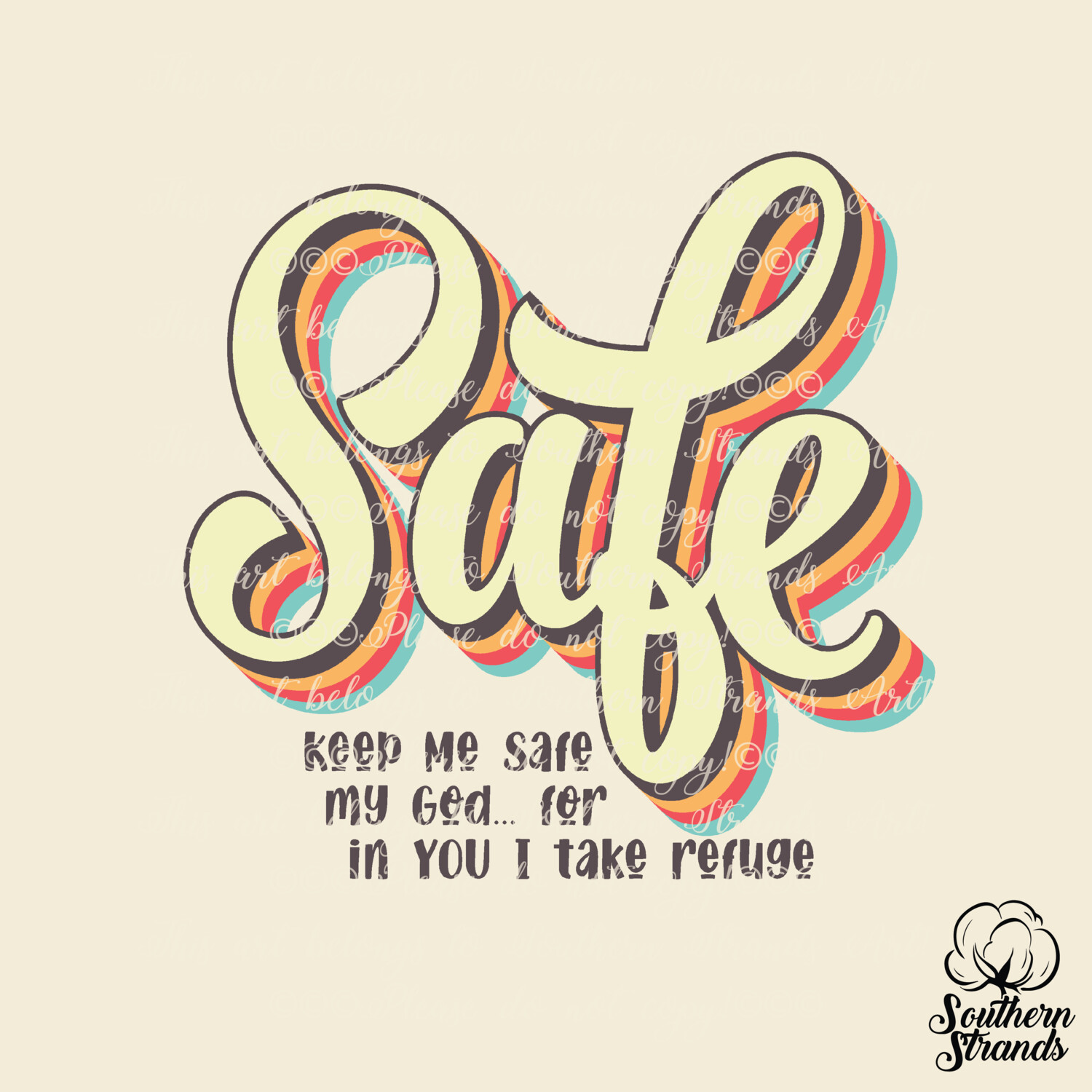 Retro Words Of Faith - Safe | DIGITAL DOWNLOAD