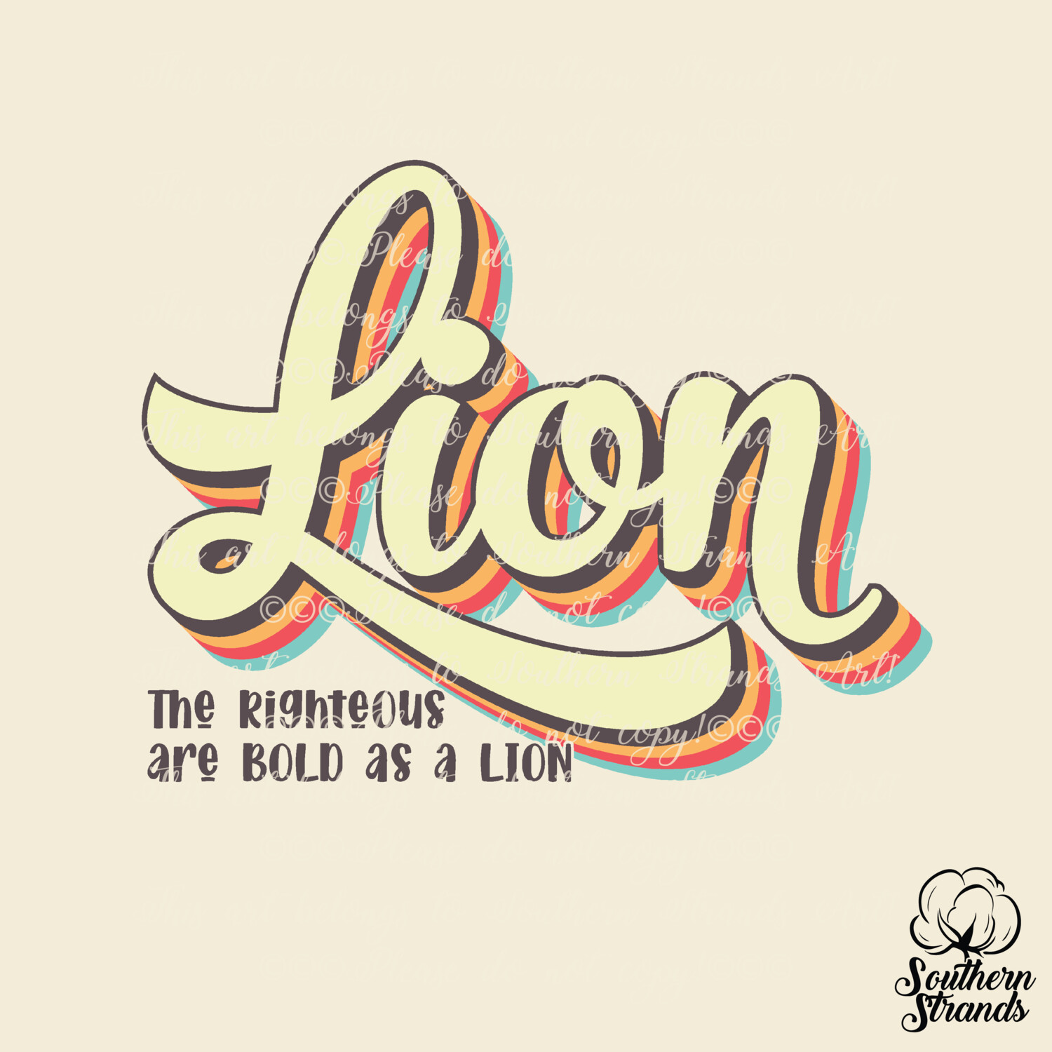 Retro Words Of Faith - Lion | DIGITAL DOWNLOAD