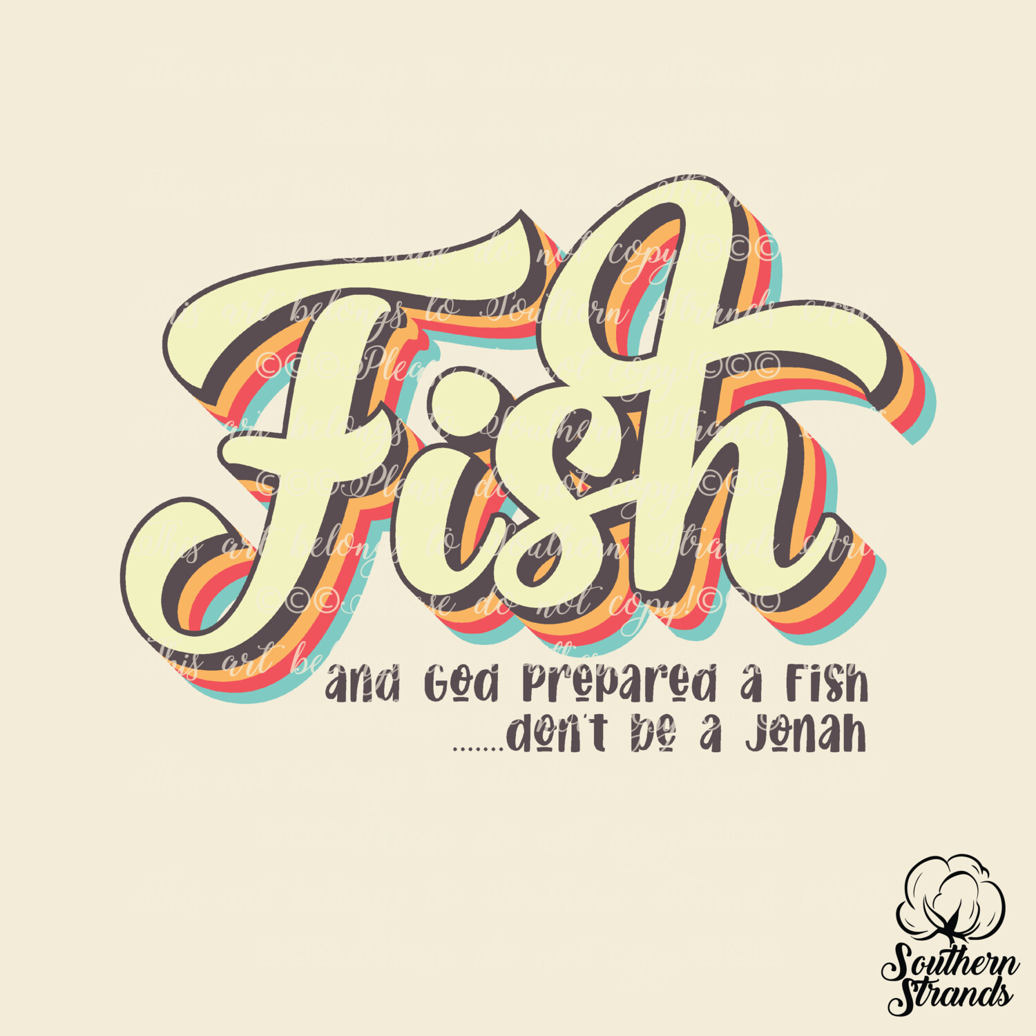 Retro Words Of Faith - Fish | DIGITAL DOWNLOAD