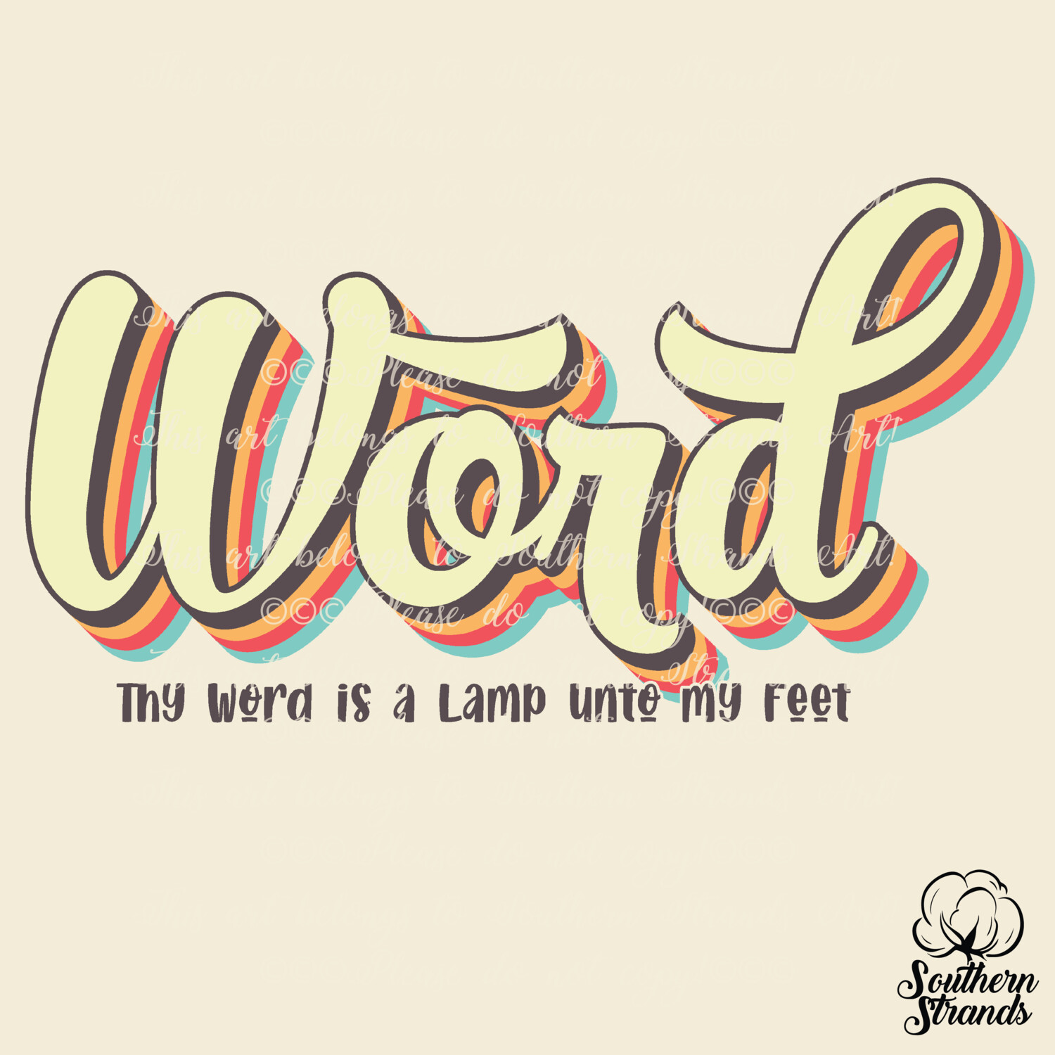 Retro Words Of Faith - Word | DIGITAL DOWNLOAD