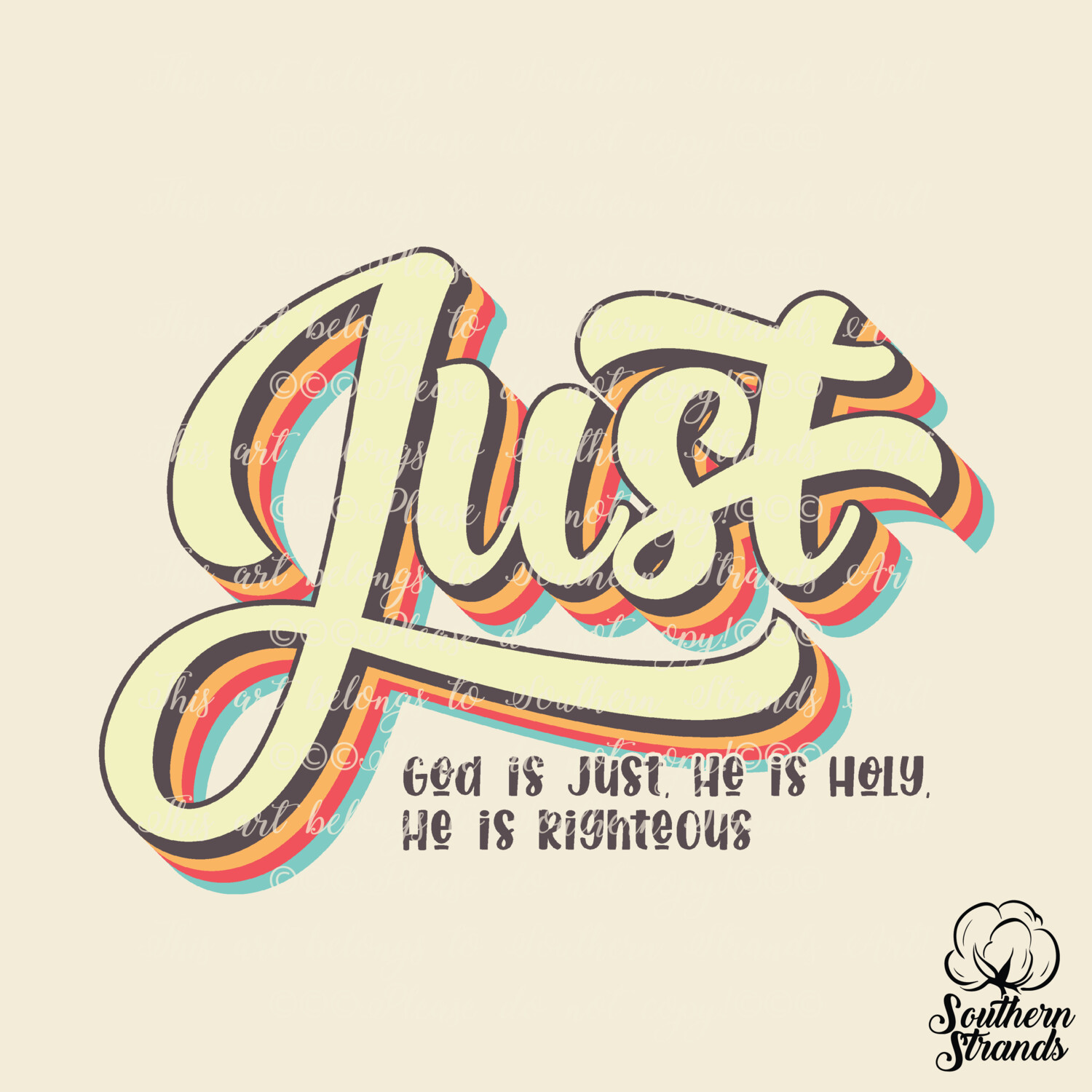 Retro Words Of Faith - Just | DIGITAL DOWNLOAD