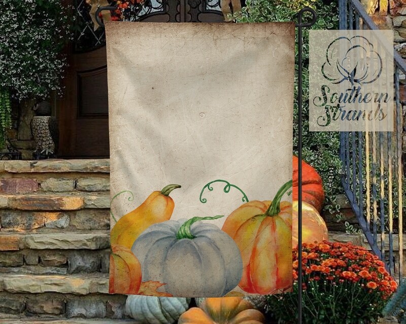 Watercolor Pumpkins Garden Flag - 12x18 - Add Your Own Text