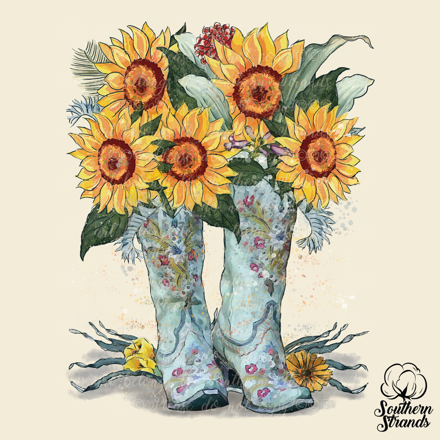 Sunflower Boots | DIGITAL DOWNLOAD