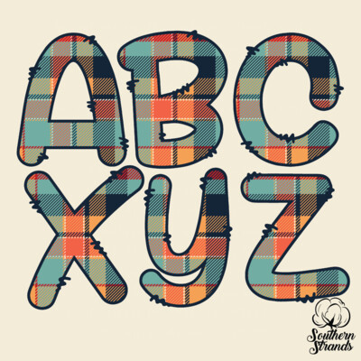 Fall Plaid Doodle Alpha - Turquoise