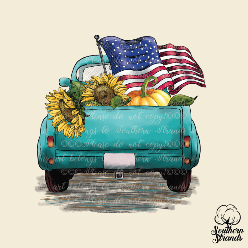 Fall Americana Pumpkin Truck | DIGITAL DESIGN