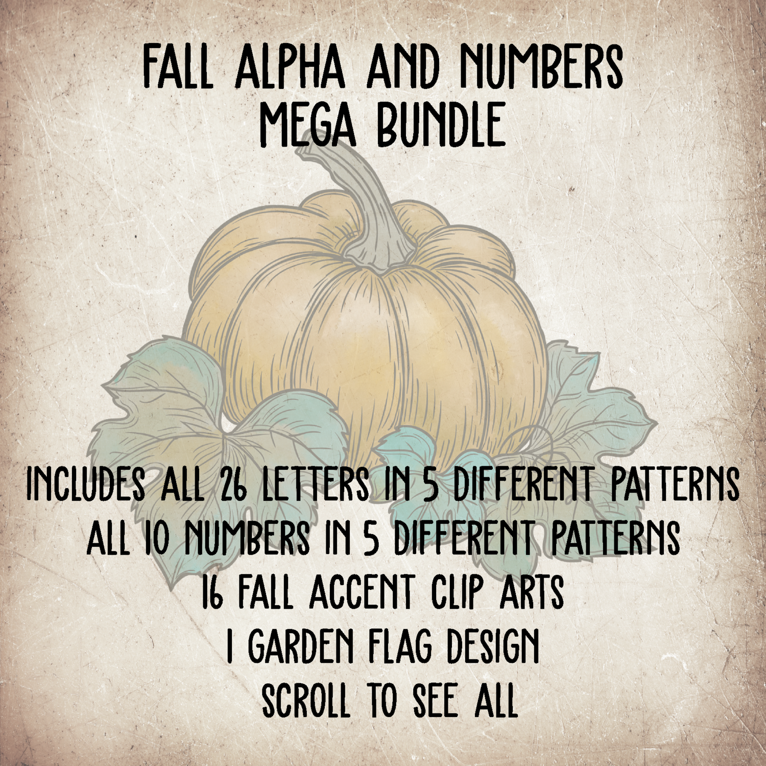 Fall Alpha and Numbers Mega Bundle | DIGITAL DESIGN