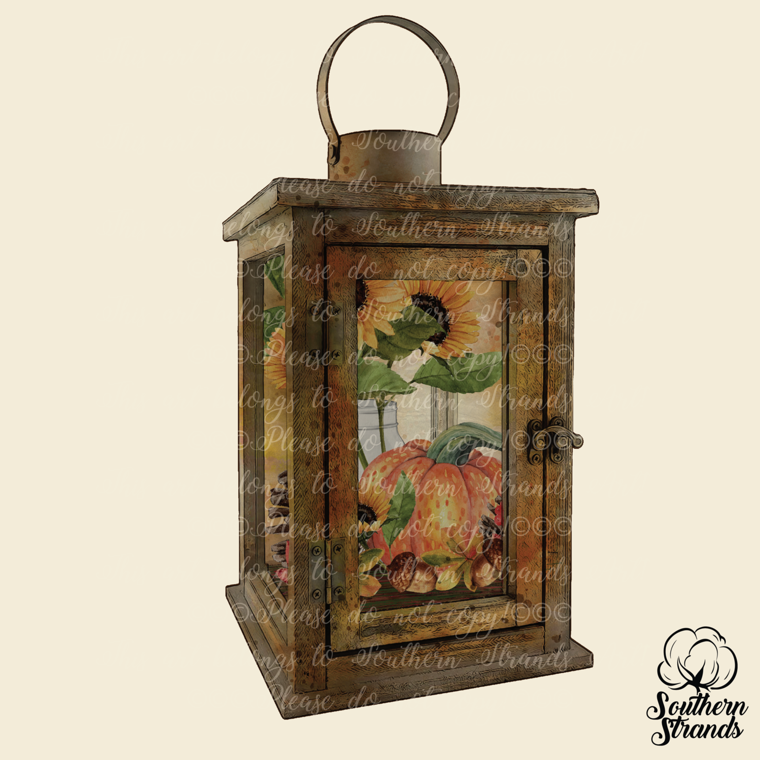 Fall Lantern with Sunflower Pumpkin | DIGITAL DESIGN