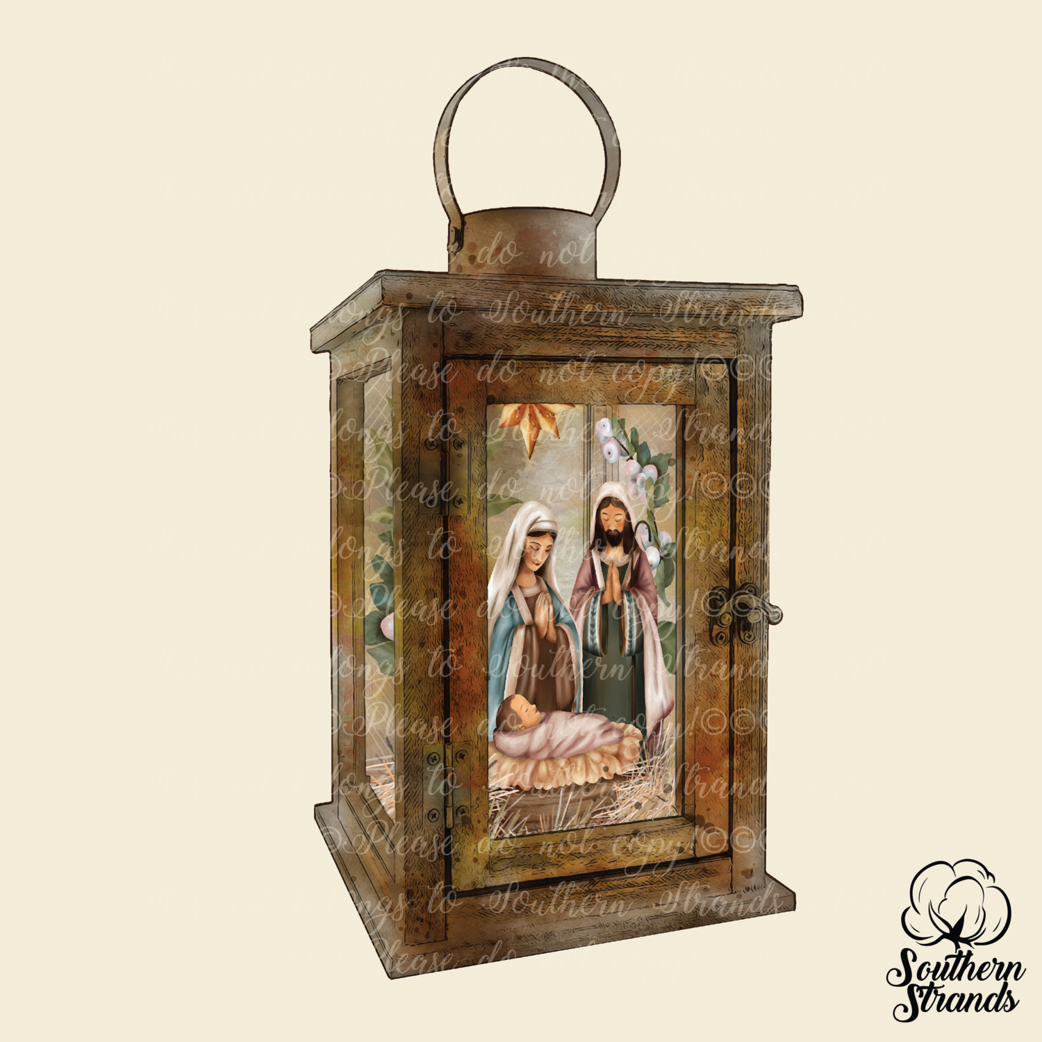 Nativity Lantern - Dark | Standard Size and NEW Interchangeable Size with Inserts | DIGITAL DESIGN
