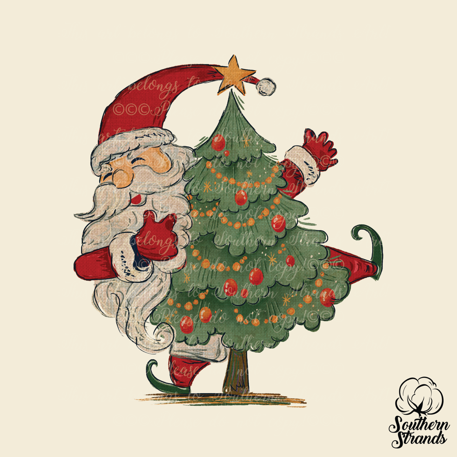 Vintage Santa Tree | DIGITAL DESIGN