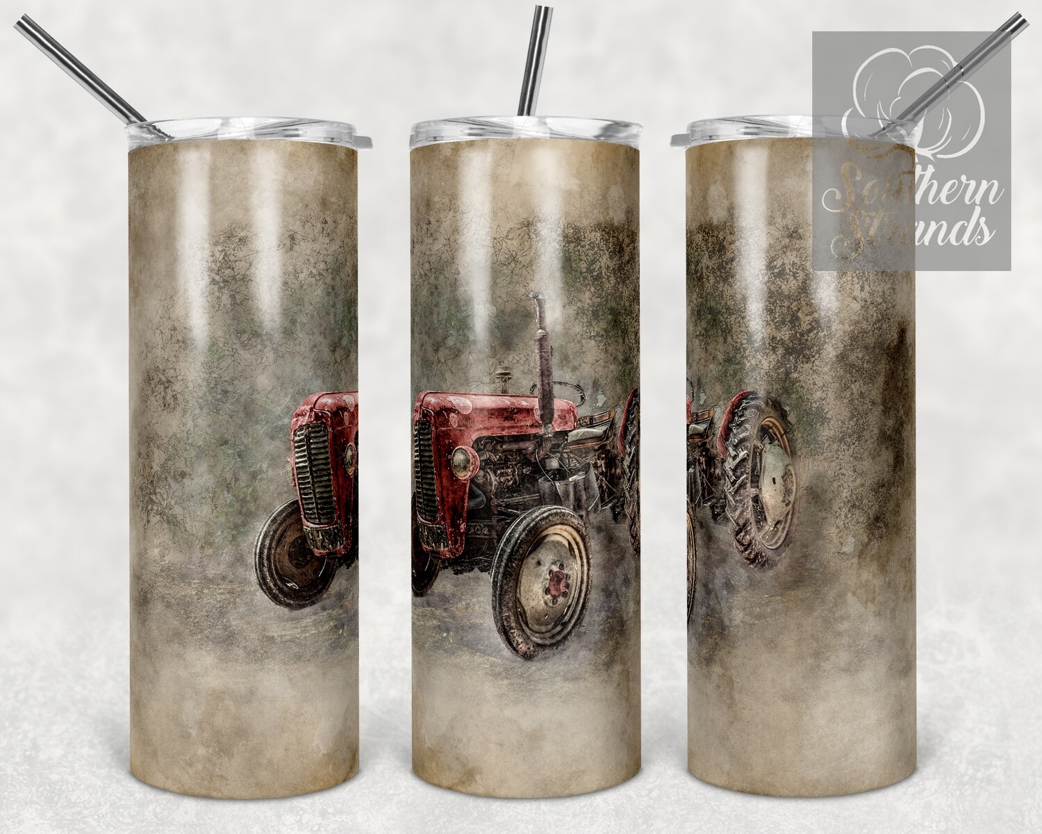 Vintage Farm Red Tractor - Tumbler Art | DIGITAL DOWNLOAD