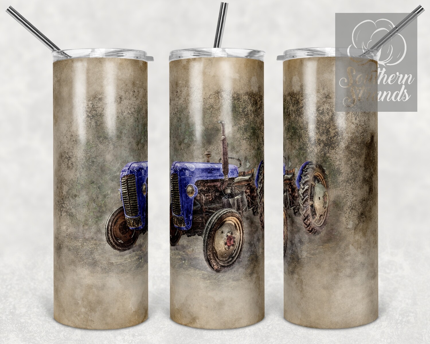 Vintage Farm Blue Tractor - Tumbler Art | DIGITAL DOWNLOAD