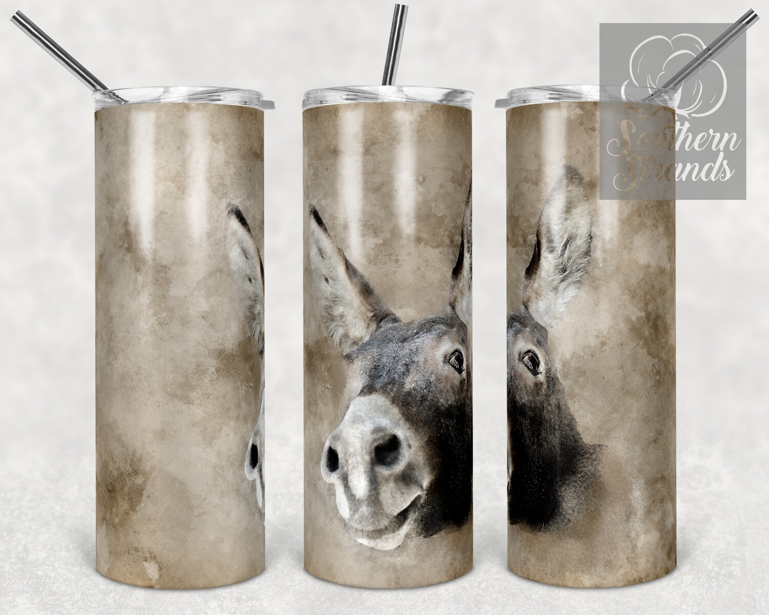 Vintage Farm Donkey Close Up - Tumbler Art | DIGITAL DOWNLOAD
