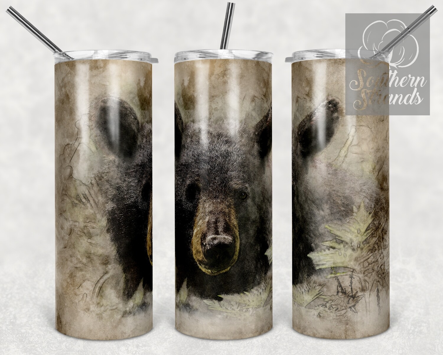 Vintage Wildlife Black Bear - Tumbler Art | DIGITAL DOWNLOAD