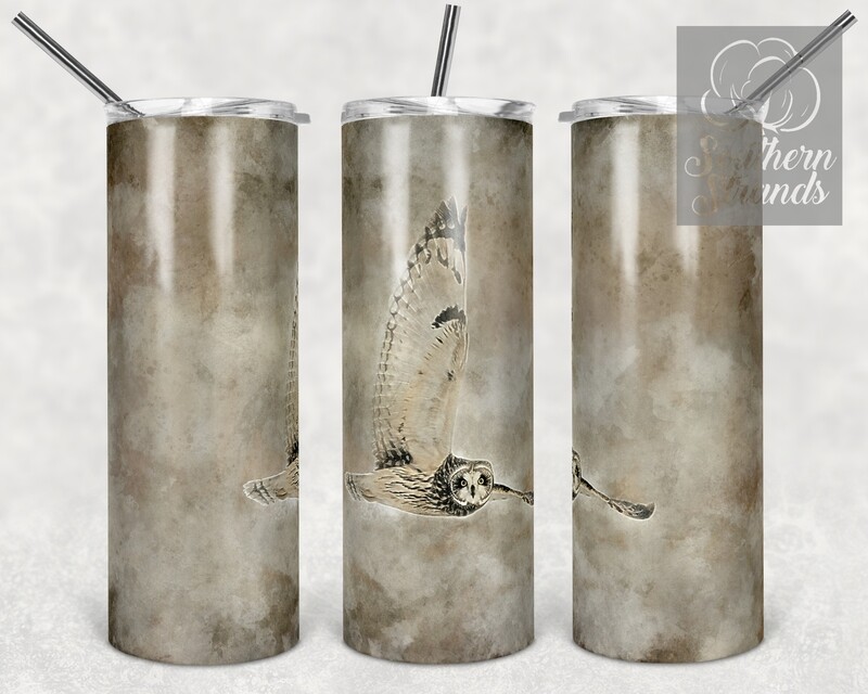 Vintage Wildlife Flying Owl - Tumbler Art | DIGITAL DOWNLOAD