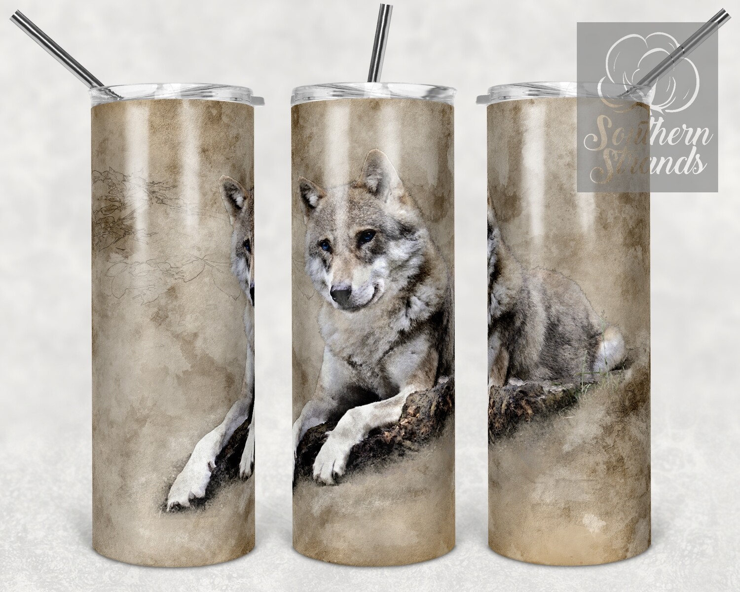 Vintage Wildlife Wolf - Tumbler Art | DIGITAL DOWNLOAD