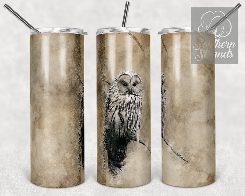 Vintage Wildlife Owl - Tumbler Art | DIGITAL DOWNLOAD