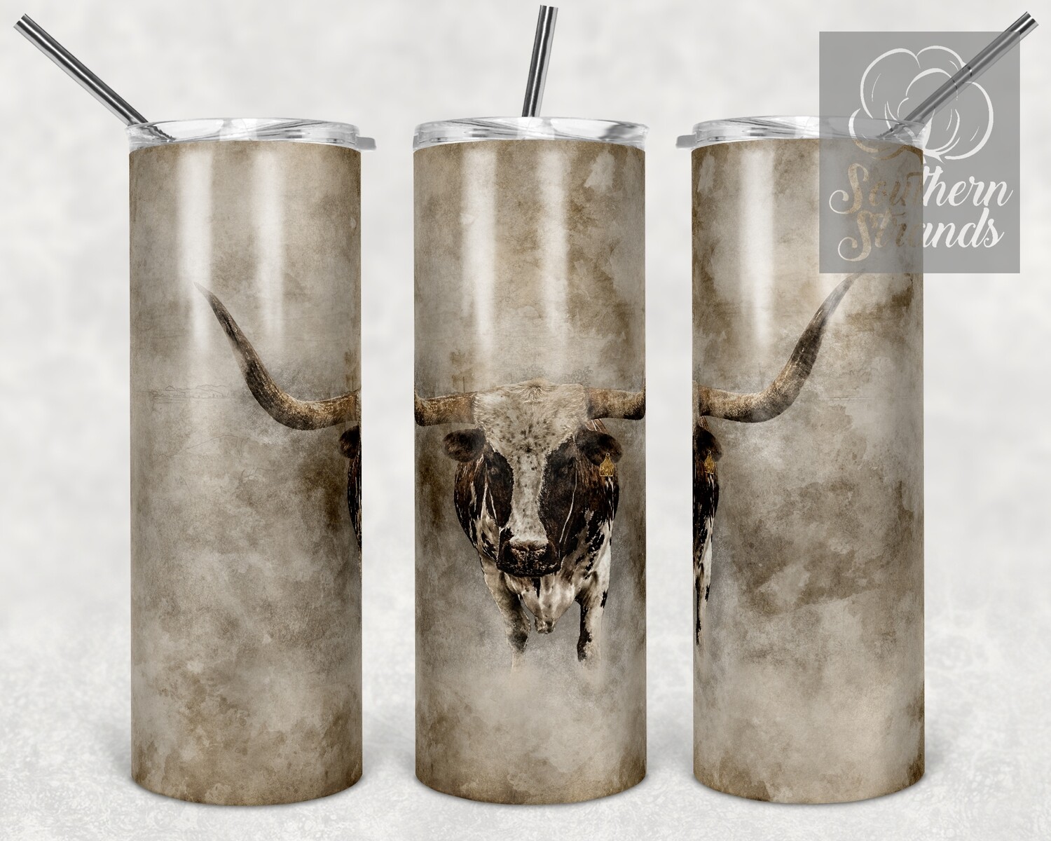 Vintage Farm Long Horn - Tumbler Art | DIGITAL DOWNLOAD