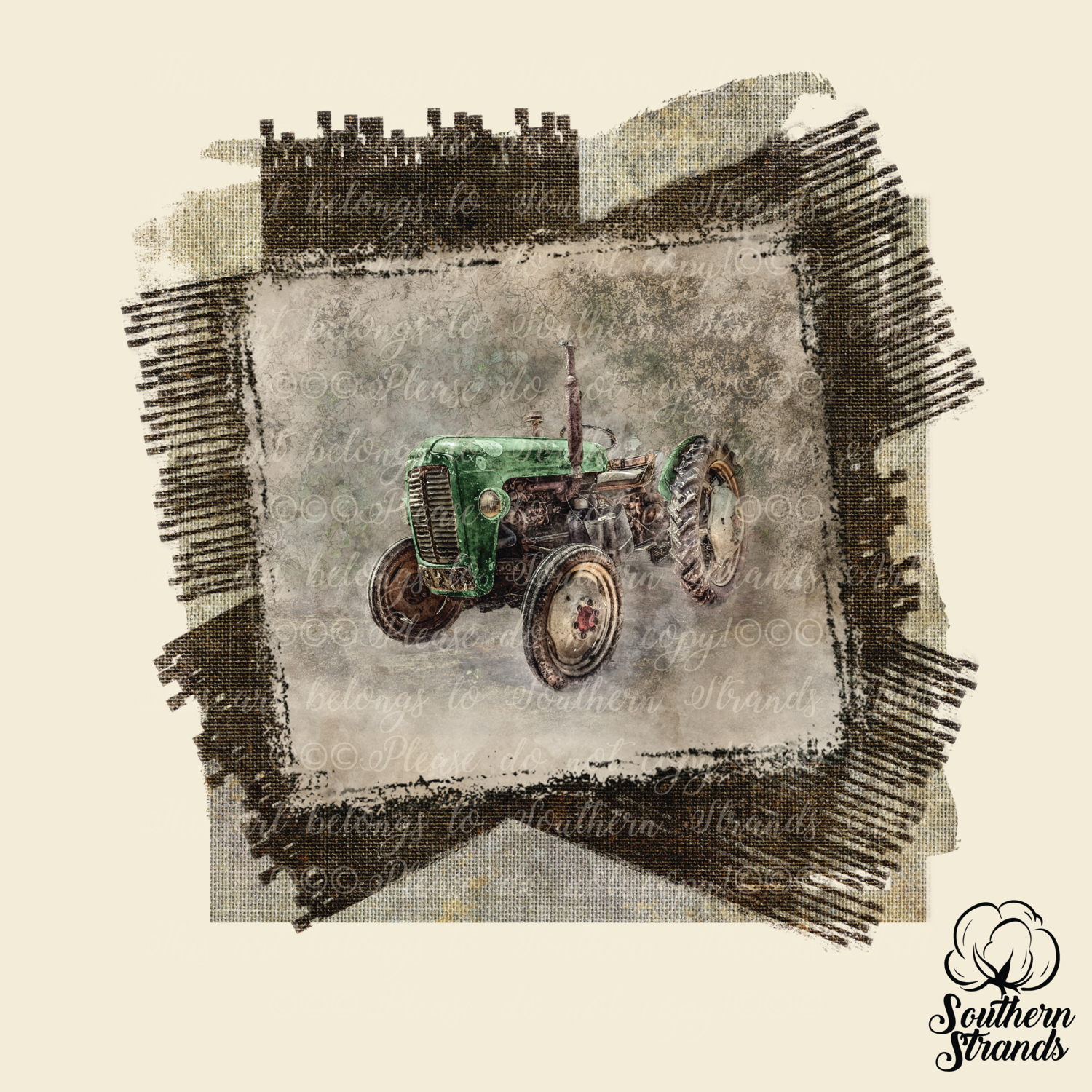 Vintage Farm Green Tractor | DIGITAL DESIGN